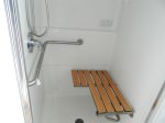 Teak shower seating in 2nd bath shower